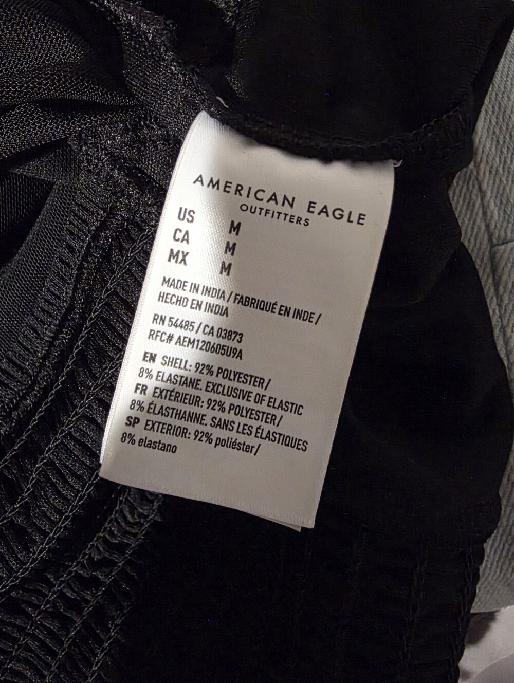 American Eagle Black Mesh Long Sleeve Crop Top Medium New - Picture 12 of 12
